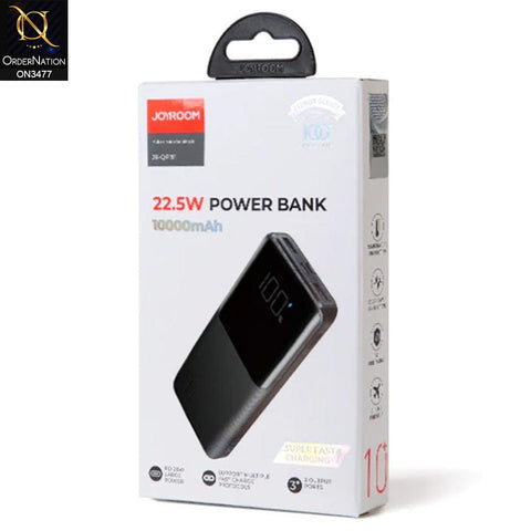 Black - Joyroom Star Series 2xUSB & 1xUSB-C 22.5W Power Bank - PD3.0, QC3.0 Capacity 10000 mah