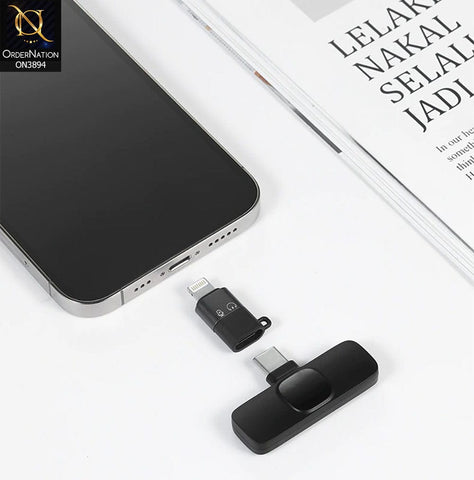 Black - K9 Wireless Collar Mic iPhone/Android & Type C Supported Wireless Microphone
