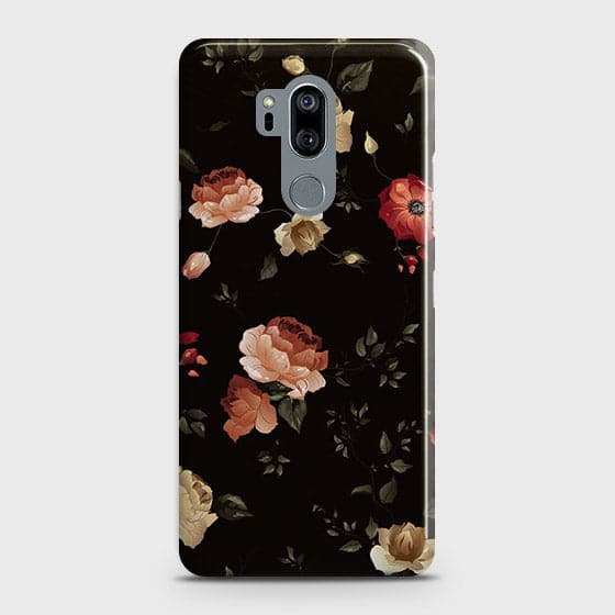 LG G7 ThinQ Cover - Matte Finish - Dark Rose Vintage Flowers Printed Hard Case with Life Time Colors Guarantee