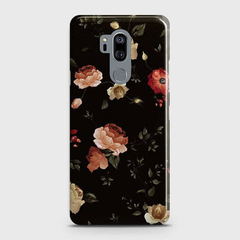 LG G7 ThinQ Cover - Matte Finish - Dark Rose Vintage Flowers Printed Hard Case with Life Time Colors Guarantee