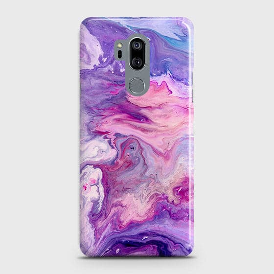LG G7 ThinQ Cover - Chic Blue Liquid Marble Printed Hard Case with Life Time Colors Guarantee