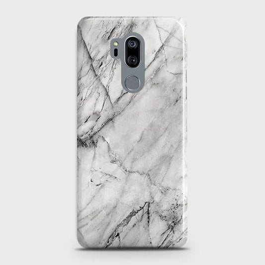 LG G7 ThinQ Cover - Matte Finish - Trendy White Floor Marble Printed Hard Case with Life Time Colors Guarantee - D2