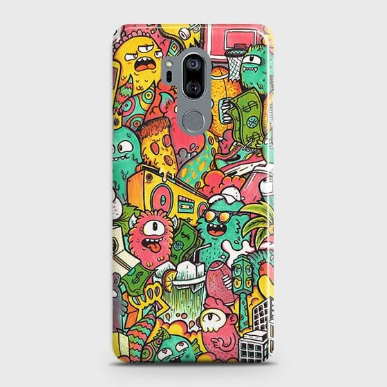 LG G7 ThinQ Cover - Matte Finish - Candy Colors Trendy Sticker Collage Printed Hard Case with Life Time Colors Guarantee b53