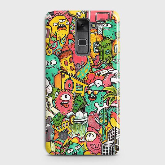 LG Stylus 2 / Stylus 2 Plus / Stylo 2 / Stylo 2 Plus Cover - Matte Finish - Candy Colors Trendy Sticker Collage Printed Hard Case with Life Time Colors Guarantee