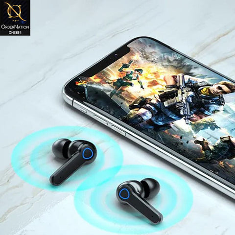 M19 Earbuds TWS Earphone Touch Control Wireless Bluetooth 5.1 Headphones digital display bluetooth headset/with flashlight new- Black