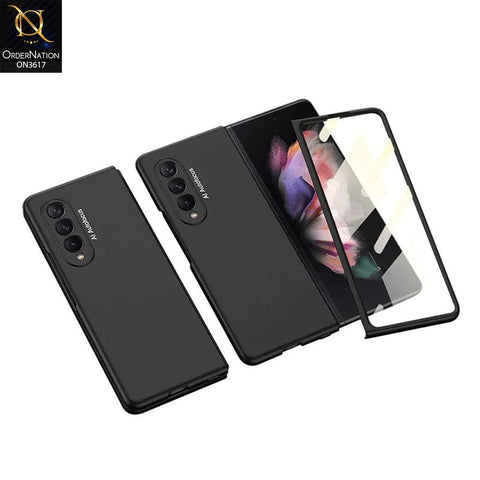 Samsung Galaxy Z Fold 4 5G Cover - Black - 360 Full Screen Protection Tempered Glass Hard Case PC Matte Cover