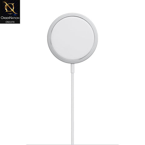 Wireless Charger - White - MegSafe Wireless Charger USB-C integrated cable (1 m) For IOS Devices
