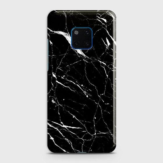 Huawei Mate 20 Pro Cover - Trendy Black Marble Printed Hard Case with Life Time Colors Guarantee