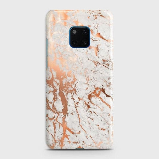 Huawei Mate 20 Pro Cover - In Chic Rose Gold Chrome Style Printed Hard Case with Life Time Colors Guarantee