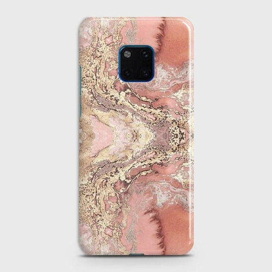 Huawei Mate 20 Pro Cover - Trendy Chic Rose Gold Marble Printed Hard Case with Life Time Colors Guarantee