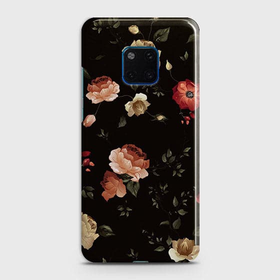 Huawei Mate 20 ProCover - Matte Finish - Dark Rose Vintage Flowers Printed Hard Case with Life Time Colors Guarantee