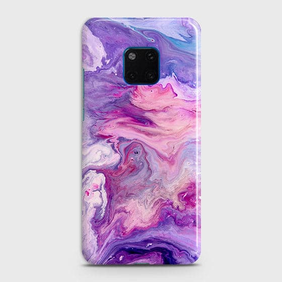 Huawei Mate 20 Pro Cover - Chic Blue Liquid Marble Printed Hard Case with Life Time Colors Guarantee