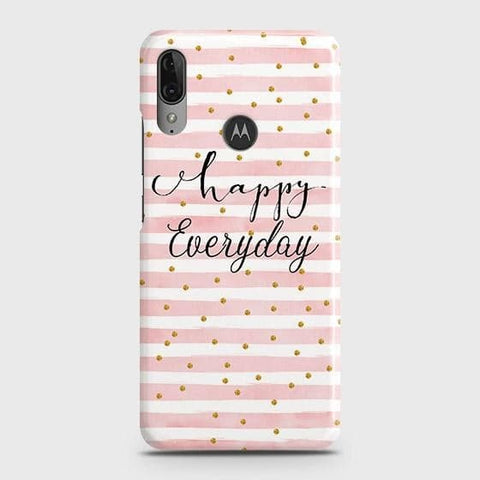 Motorola Moto E6 Plus Cover - Trendy Happy Everyday Printed Hard Case with Life Time Colors Guarantee