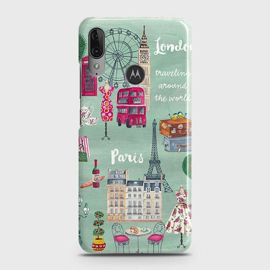 Motorola Moto E6 Plus Cover - Matte Finish - London, Paris, New York ModernPrinted Hard Case with Life Time Colors Guarantee