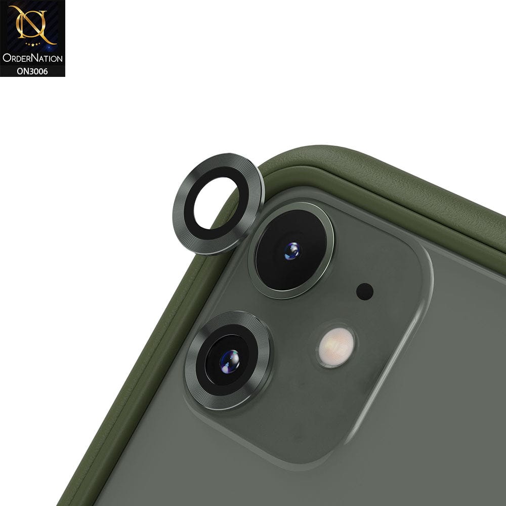 iPhone 12 Camera Protector - Green - Metal Ring Camera Glass Protector
