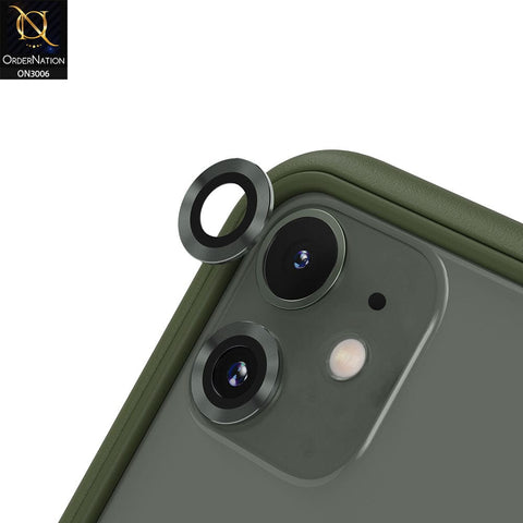 iPhone 12 Camera Protector - Green - Metal Ring Camera Glass Protector