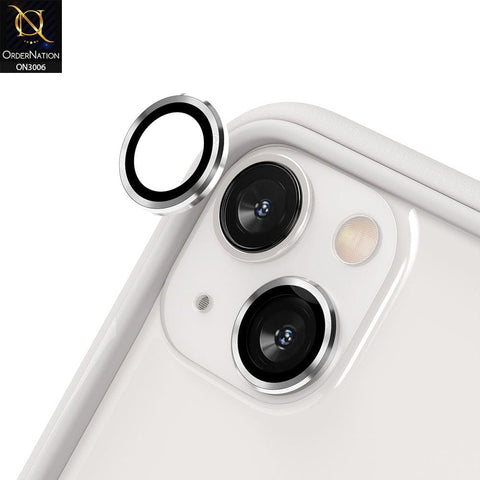 iPhone 13 Camera Protector - Silver - Metal Ring Camera Glass Protector