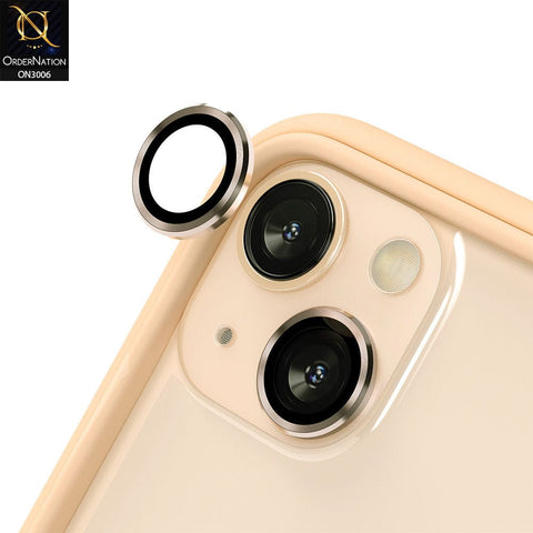 iPhone 13 Mini Camera Protector - Golden - Metal Ring Camera Glass Protector