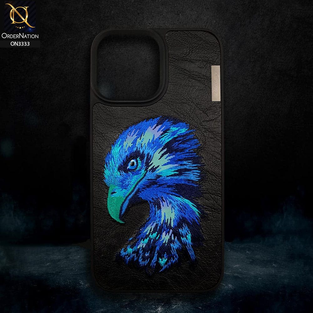iPhone 14 Pro Max Cover - Design 3 - Nimmy 3D Embroidery Shell Leather Soft Case