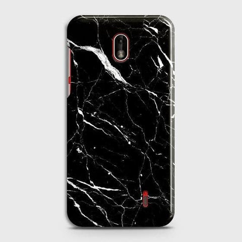 Nokia 1 Plus Cover - Trendy Black Marble Printed Hard Case with Life Time Colors Guarantee