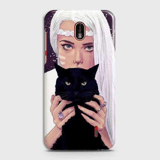 Nokia 1 Plus Cover - Trendy Wild Black Cat Printed Hard Case with Life Time Colors Guarantee
