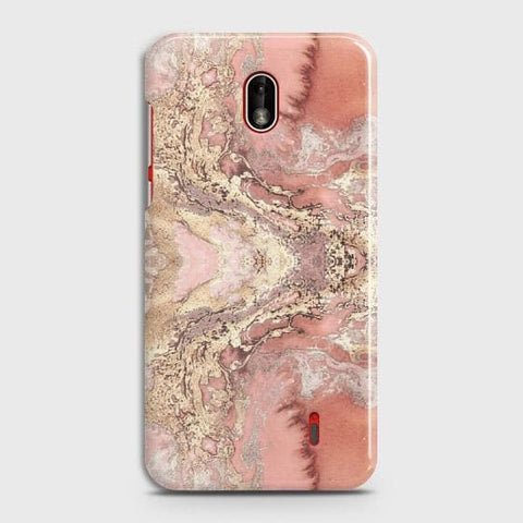 Nokia 1 Plus Cover - Trendy Chic Rose Gold Marble Printed Hard Case with Life Time Colors Guarantee
