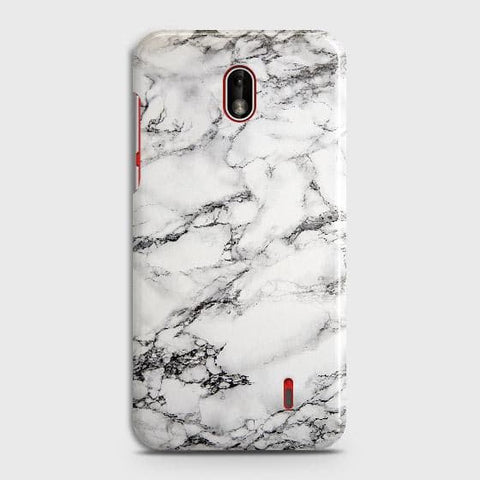 Nokia 1 Plus Cover - Matte Finish - Trendy Mysterious White Marble Printed Hard Case with Life Time Colors Guarantee