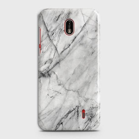 Nokia 1 Plus Cover - Matte Finish - Trendy White Floor Marble Printed Hard Case with Life Time Colors Guarantee - D2