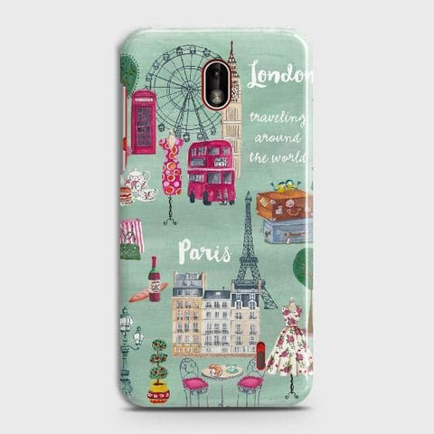 Nokia 1 Plus Cover - Matte Finish - London, Paris, New York ModernPrinted Hard Case with Life Time Colors Guarantee