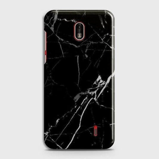 Nokia 1 Plus Cover - Black Modern Classic Marble Printed Hard Case with Life Time Colors Guarantee