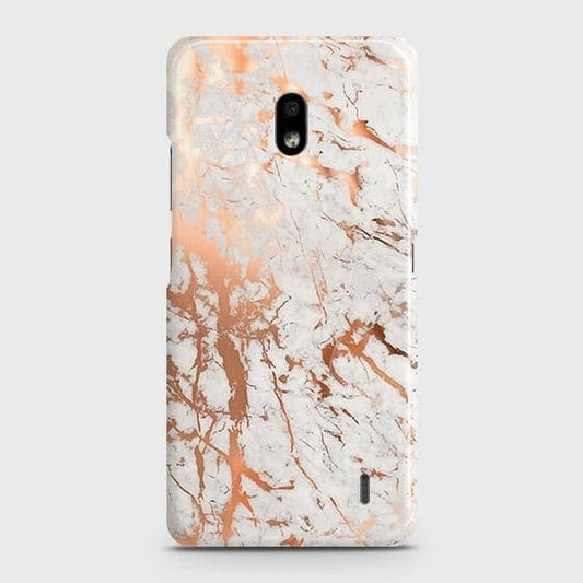Nokia 2.2 Cover - In Chic Rose Gold Chrome Style Printed Hard Case with Life Time Colors Guarantee