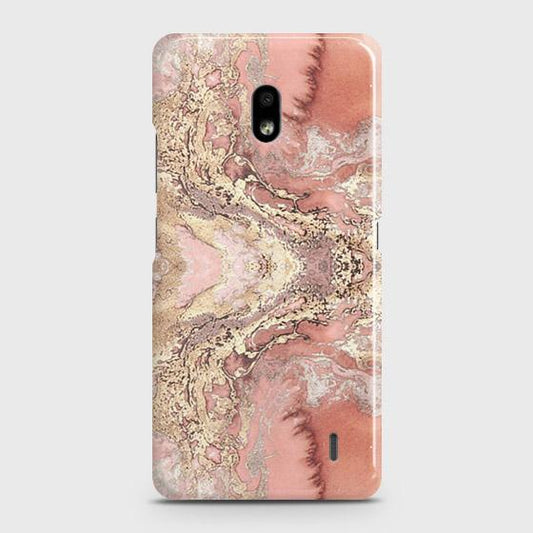 Nokia 2.2 Cover - Trendy Chic Rose Gold Marble Printed Hard Case with Life Time Colors Guarantee ( Fast Delivery )