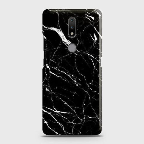 Nokia 2.4 Cover - Trendy Black Marble Printed Hard Case with Life Time Colors Guarantee ( Fast Delivery )