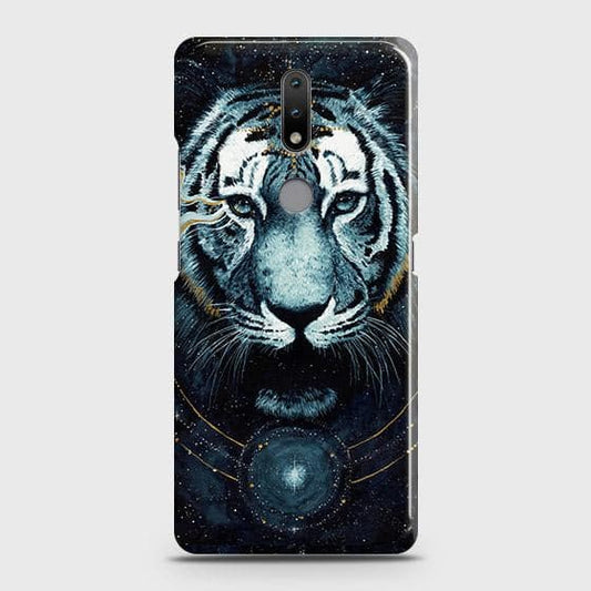 Nokia 2.4 Cover - Vintage Galaxy Tiger Printed Hard Case with Life Time Colors Guarantee ( Fast Delivery )