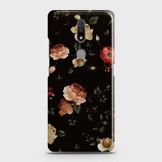 Nokia 2.4 Cover - Matte Finish - Dark Rose Vintage Flowers Printed Hard Case with Life Time Colors Guarantee