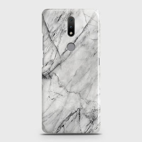 Nokia 2.4 Cover - Matte Finish - Trendy White Marble Printed Hard Case with Life Time Colors Guarantee