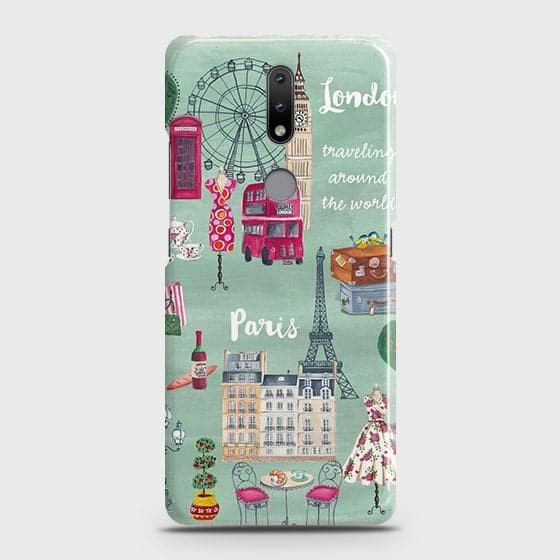 Nokia 2.4 Cover - Matte Finish - London, Paris, New York ModernPrinted Hard Case with Life Time Colors Guarantee