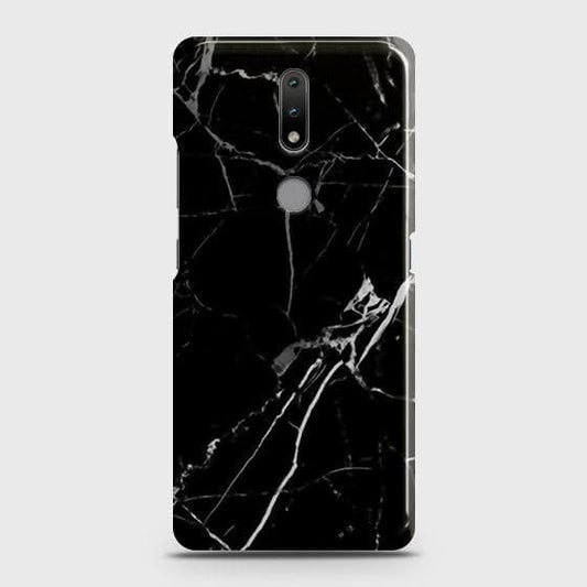 Nokia 2.4 Cover - Black Modern Classic Marble Printed Hard Case with Life Time Colors Guarantee ( Fast Delivery )