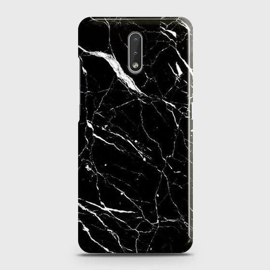 Nokia 2.3 Cover - Trendy Black Marble Printed Hard Case with Life Time Colors Guarantee