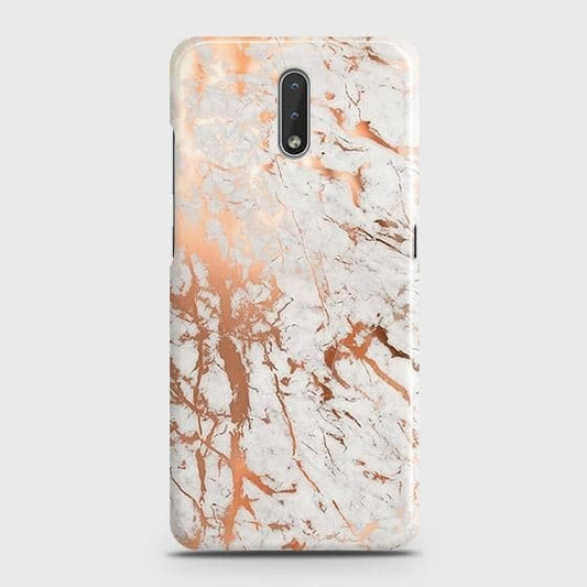 Nokia 2.3 Cover - In Chic Rose Gold Chrome Style Printed Hard Case with Life Time Colors Guarantee