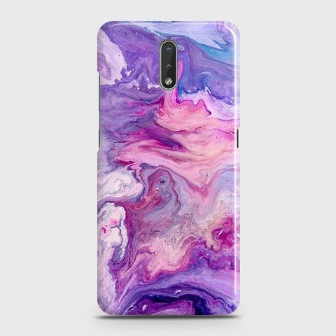 Nokia 2.3 Cover - Chic Blue Liquid Marble Printed Hard Case with Life Time Colors Guarantee