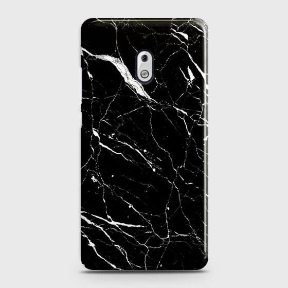 Nokia 2.1 Cover - Trendy Black Marble Printed Hard Case with Life Time Colors Guarantee