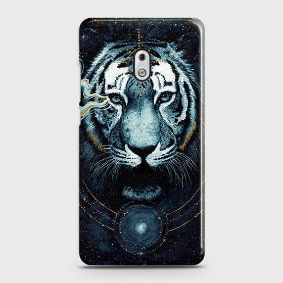 Nokia 2.1 Cover - Vintage Galaxy Tiger Printed Hard Case with Life Time Colors Guarantee
