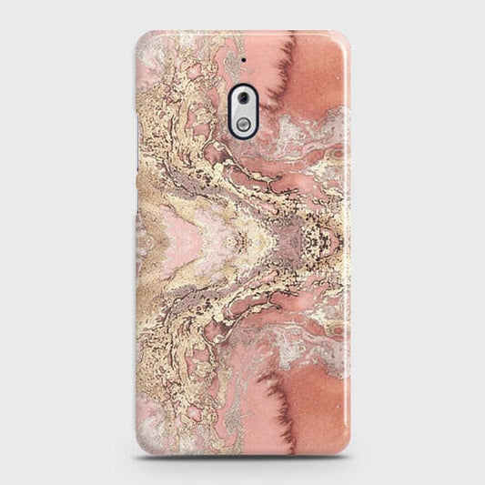 Nokia 2.1 Cover - Trendy Chic Rose Gold Marble Printed Hard Case with Life Time Colors Guarantee