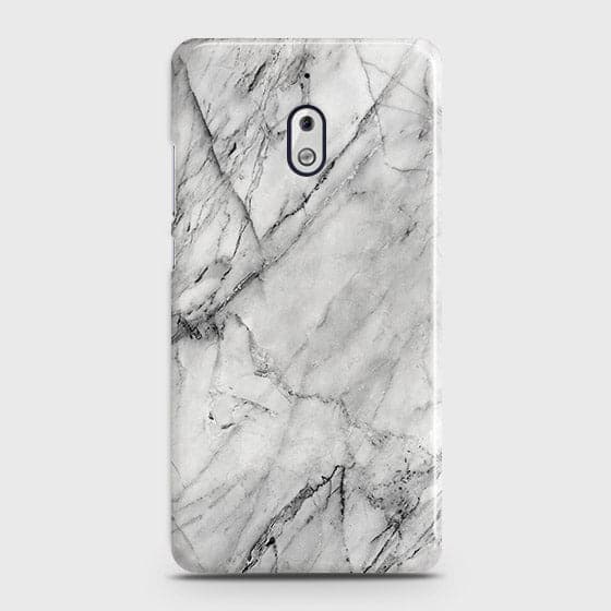 Nokia 2.1 Cover - Matte Finish - Trendy White Floor Marble Printed Hard Case with Life Time Colors Guarantee - D2