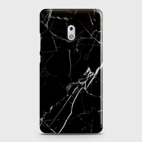 Nokia 2.1 Cover - Black Modern Classic Marble Printed Hard Case with Life Time Colors Guarantee