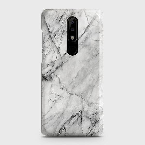 Nokia 3.1 Plus Cover - Matte Finish - Trendy White Floor Marble Printed Hard Case with Life Time Colors Guarantee - D2