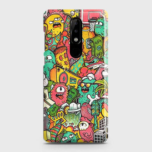 Nokia 3.1 Plus Cover - Matte Finish - Candy Colors Trendy Sticker Collage Printed Hard Case with Life Time Colors Guarantee