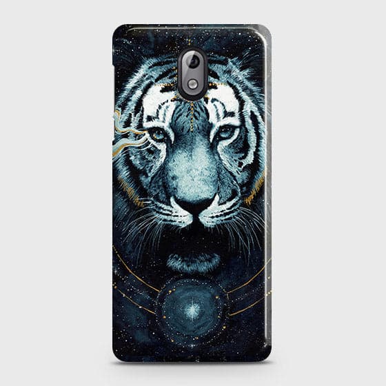 Nokia 3.1 Cover - Vintage Galaxy Tiger Printed Hard Case with Life Time Colors Guarantee