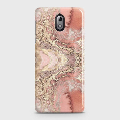 Nokia 3.1 Cover - Trendy Chic Rose Gold Marble Printed Hard Case with Life Time Colors Guarantee